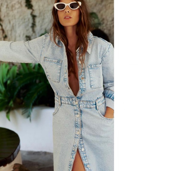 Zara Z1975 DENIM MIDI DRESS 0108/044 - Picture 9 of 10